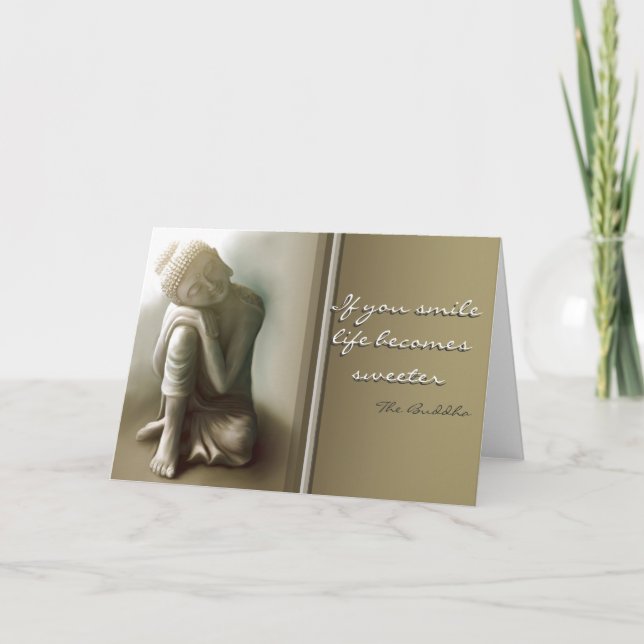 If you smile...Buddha Quote Greeting Card (Front)