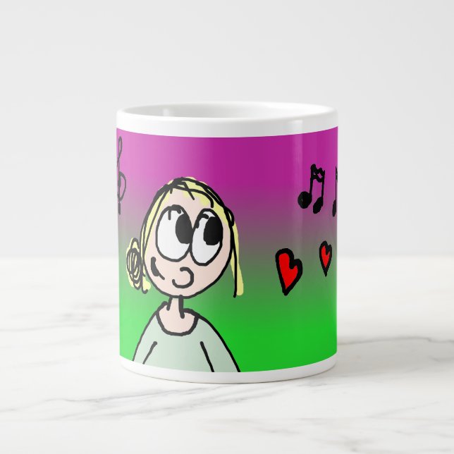 If you think about music, Mok Giant Coffee Mug (Front)