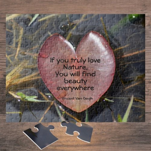 If You Truly Love Nature Floating Heart Jigsaw Puzzle