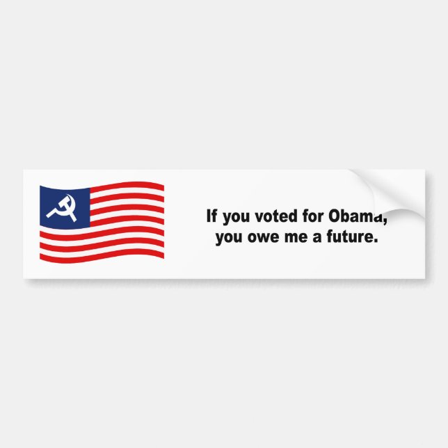 If you voted for Obama you owe me a future Bumper Sticker (Front)