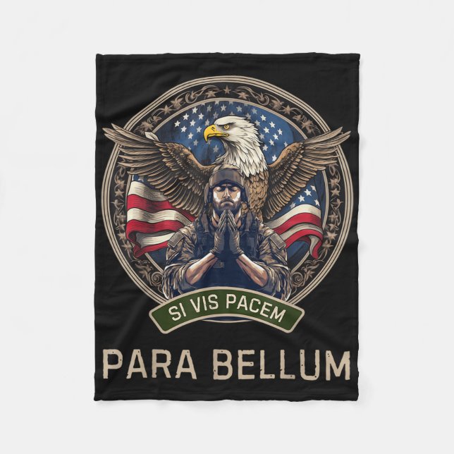If You Want Peace Prepare For War Si Vis Pacem Par Fleece Blanket (Front)