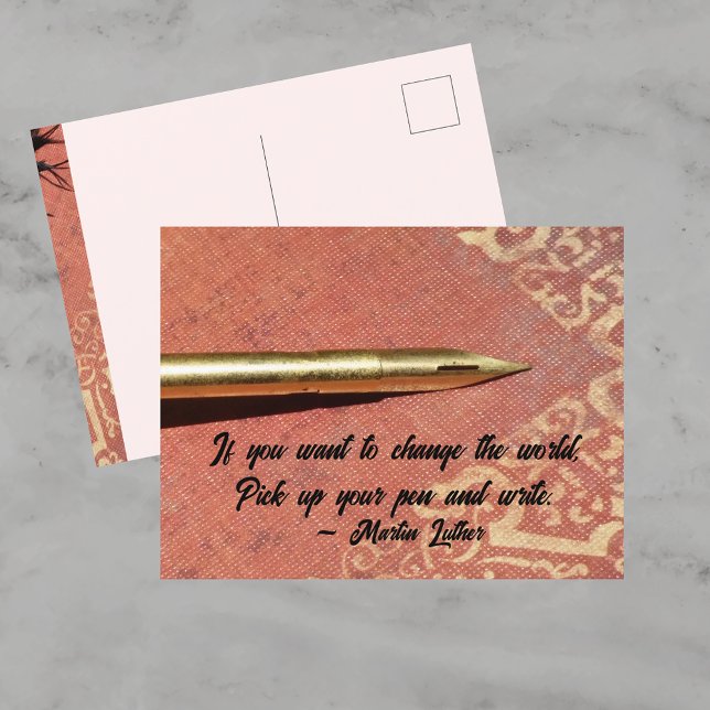 If You Want to Change The World Writing Quote Postcard (Creator Uploaded)