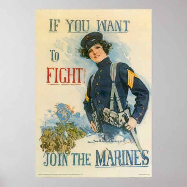 If You Want To Fight-Join The Marines Poster (Front)