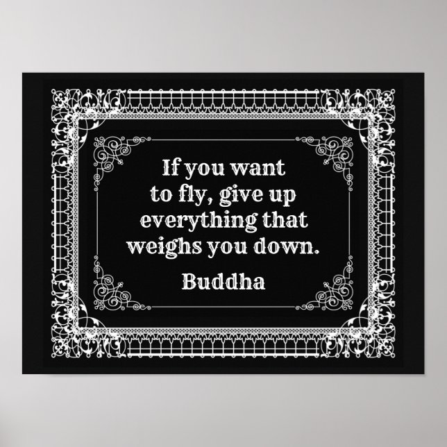 If you want to fly - Buddha quote Poster (Front)