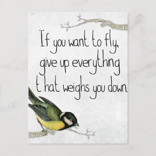 If You Want To Fly Give Up What Weighs You Down Postcard