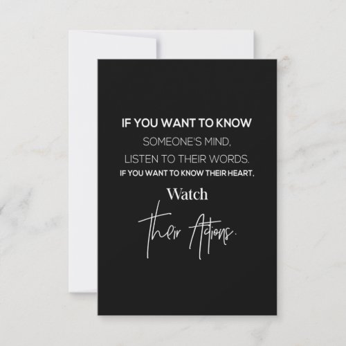 if you want to know someone is to mind listen to t thank you card