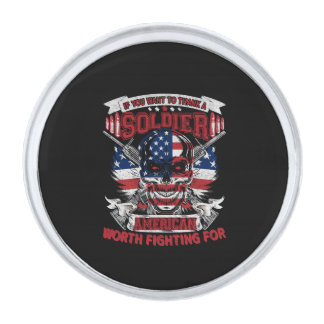 if you want to thank a soldier american worth figh silver finish lapel pin