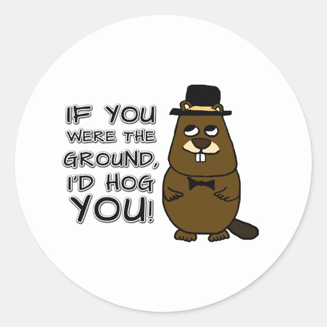 If you were the ground, I'd hog you! Classic Round Sticker (Front)