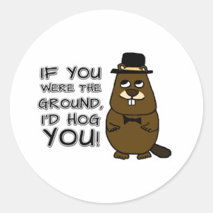 If you were the ground, I'd hog you! Classic Round Sticker