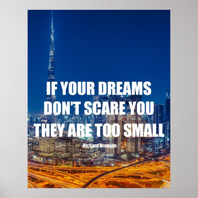 If Your Dreams Don't Scare You Motivational Quote Poster (Front)