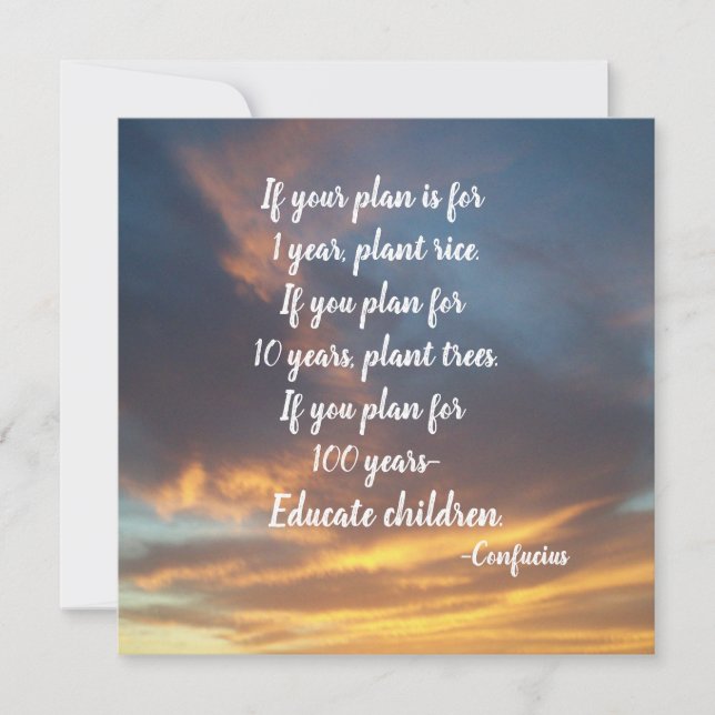 IF YOUR PLAN CONFUCIUS  FLAT CARD (Front)