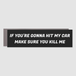 If you're gonna hit me make sure you kill me car magnet