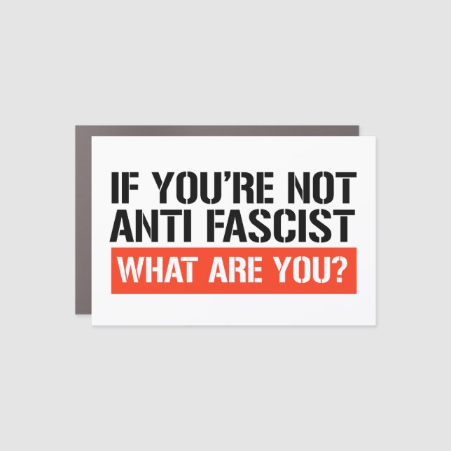 If you're not Anti Fascist what are you? Car Magnet (Front)
