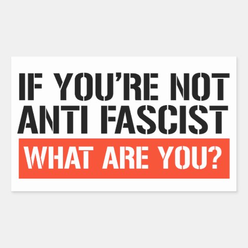 If youre not Anti Fascist what are you Rectangular Sticker