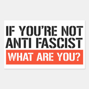 If you're not Anti Fascist what are you? Rectangular Sticker