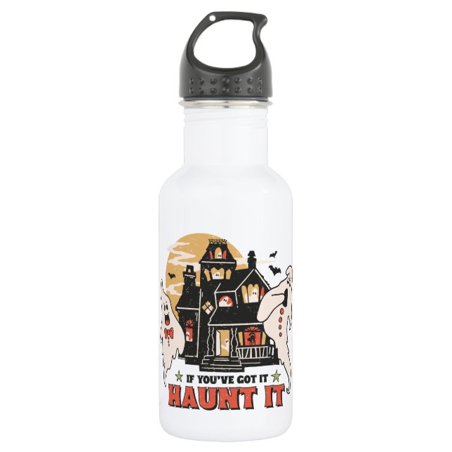 If You've Got It, Haunt It -Ghouls and Scary House Stainless Steel Water Bottle (Front)