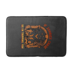 If Zombies Chase Us Im Tripping You Graveyard Bats Bath Mat