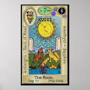 Ifdawn Deepdream Tarot Key 18 ~ The Moon Poster