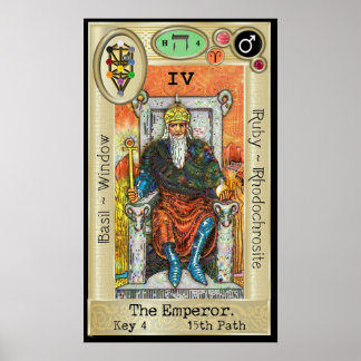 Ifdawn Deepdream Tarot Key 4 ~ The Emperor Poster
