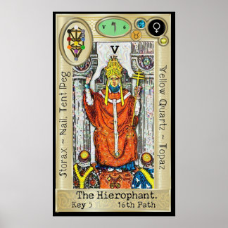 Ifdawn Deepdream Tarot Key 5 ~ The Hierophant Poster