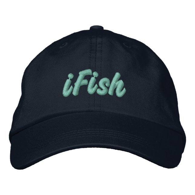 iFish in Lake Tahoe, Sierra Nevada Mountains Embroidered Baseball Cap (Front)