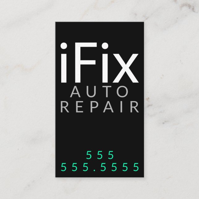 iFix. AUTO Repair COMPUTER Repair Customizable Business Card (Front)