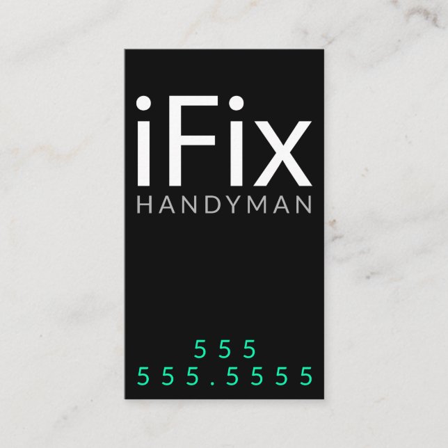 iFix. Handyman Repair Business Customizable Business Card (Front)