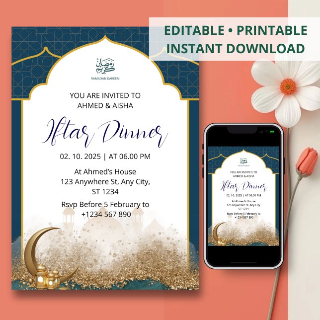Iftar dinner invitation ramadan navvy mosque (Creator Uploaded)
