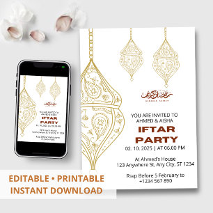 Iftar dinner invitation ramadan with lentern