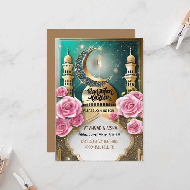 Iftar invitation | Beautiful iftar  (Front/Back In Situ)