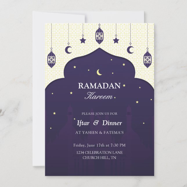 Iftar invitation | Beautiful iftar invitation (Front)