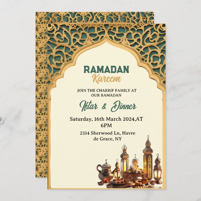 Iftar Party Ramadan Dinner  2025 Invitation (Front/Back)