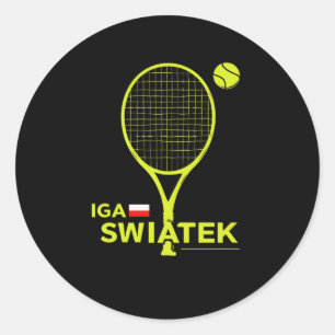 Iga Swiatek, tennis player, goat, champion Classic Round Sticker