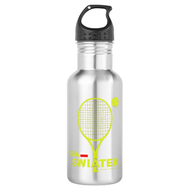 Iga Swiatek, tennis player, goat, champion Stainless Steel Water Bottle (Front)