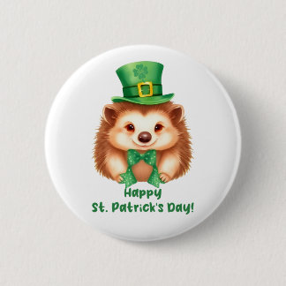 Igel Gráinneog Happy St Patricks Day Button