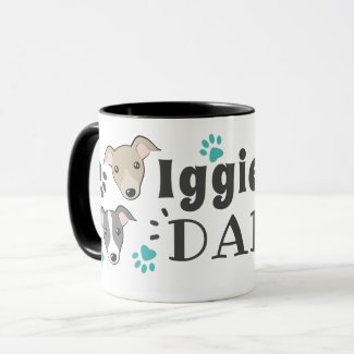 Iggies Dog Dad Italian Greyhound Cute Paws Cartoon