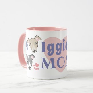 Iggies Dog Mom Italian Greyhound Cute Cartoon Pink