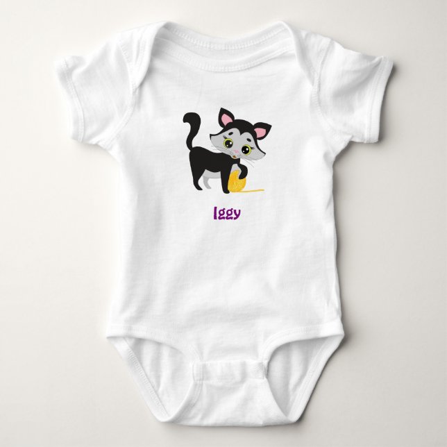 IGGY baby boy name clothing funny cute Baby Bodysuit (Front)