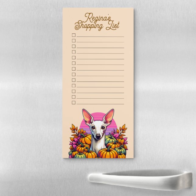 Iggy Fall Vibes Pumpkin Patch Pastel Goth Magnetic Notepad (In Situ)