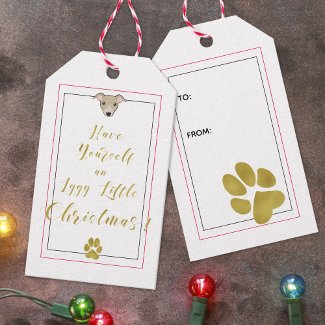 Iggy Little Christmas Fun Elegant Faux Gold Script