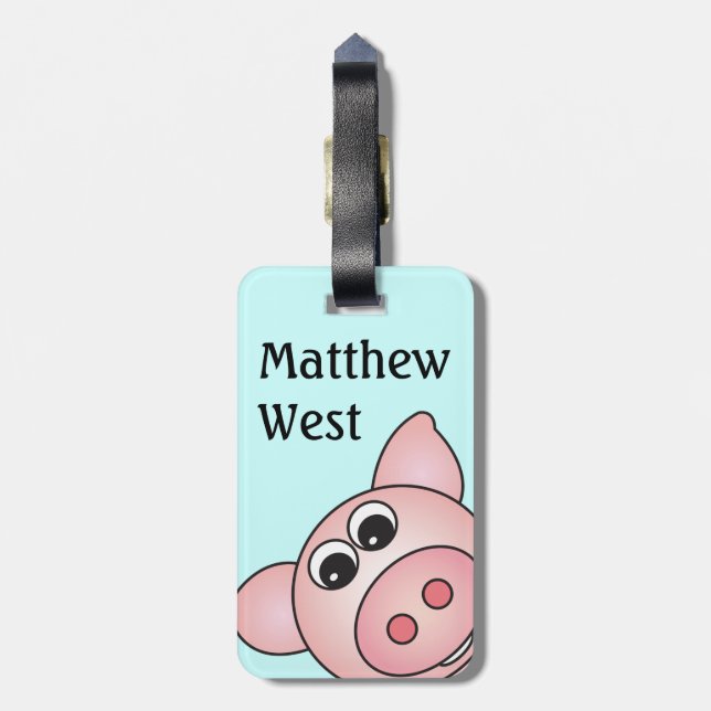 Iggy the Piggy Bag Tag (Back Vertical)