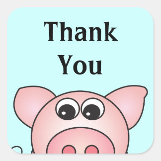 Pig Thank You Stickers | Zazzle