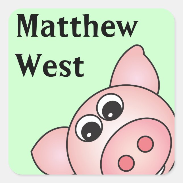 Iggy the Piggy Personalized Stickers (Front)