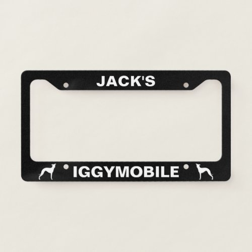 Iggymobile Italian Greyhounds _ Custom Text License Plate Frame