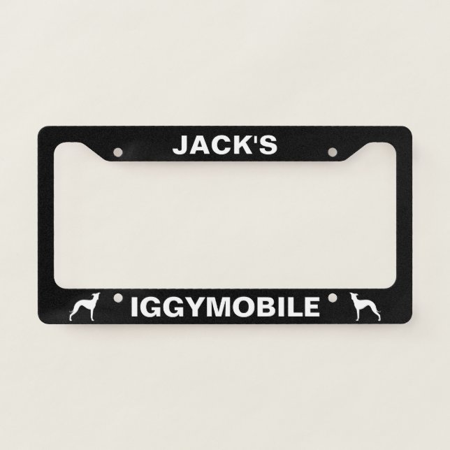 Iggymobile Italian Greyhounds - Custom Text License Plate Frame (Front)