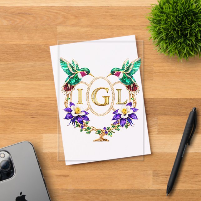 IGL Hummingbird Any Letters Custom Wedding Acrylic Invitations (Insitu (Invitation Card))