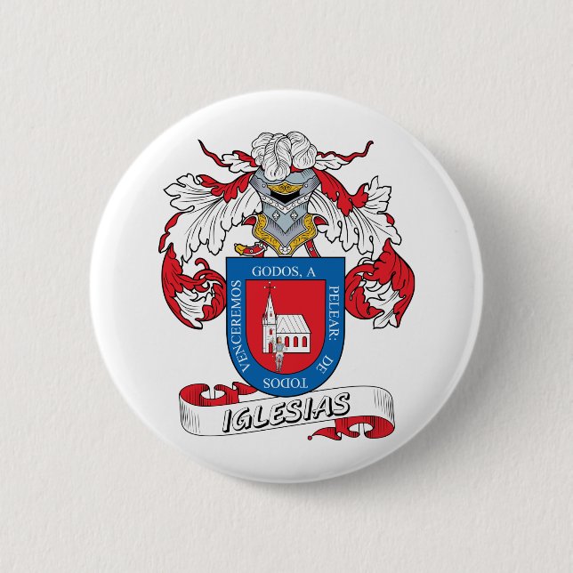 Iglesias Family Crest Pinback Button (Front)