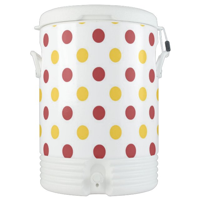 Igloo Beverage Cooler Ten Gallon/Polka Dots (Front)
