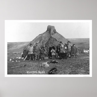 Igloo & Eskimo Family 1906 Poster