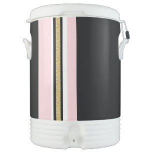 Igloo Half Gallon Cooler Pink & White Gold Stripe